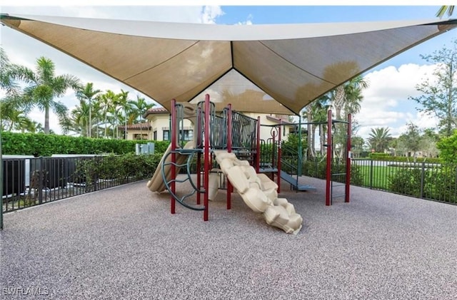 communal playground with fence