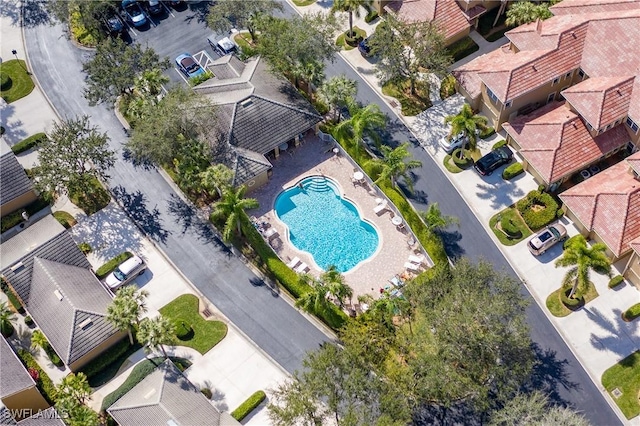 drone / aerial view featuring a residential view