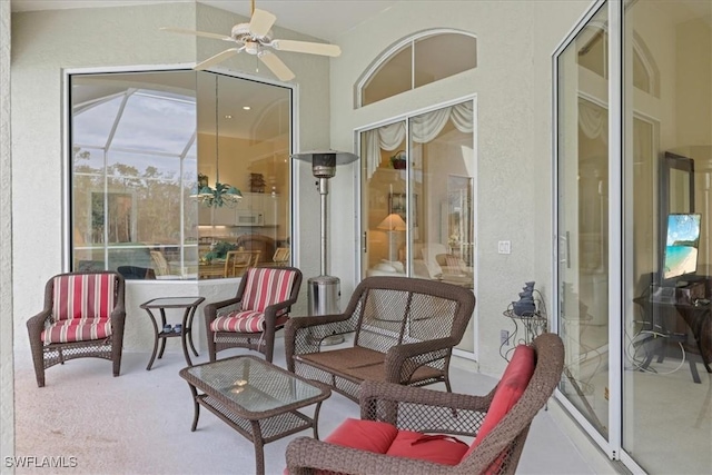 view of patio / terrace featuring a ceiling fan