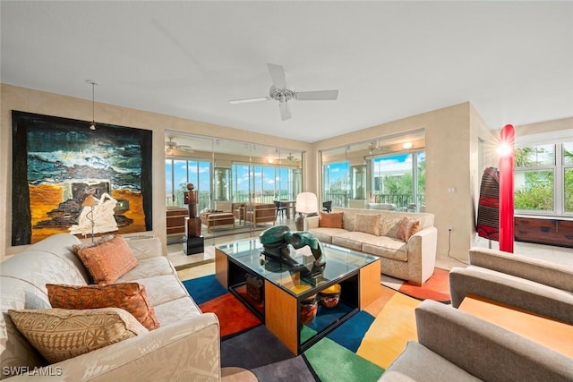 2619 Wulfert Rd Unit 6, Sanibel, FL 33957 - living room with a ceiling fan