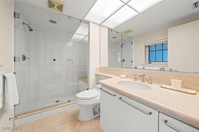 2619 Wulfert Rd Unit 6, Sanibel, FL 33957 - full bathroom with toilet, a stall shower, visible vents, and vanity
