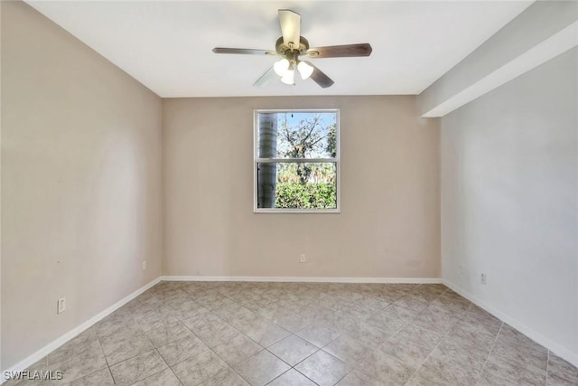 4109 Bellasol Cir Unit 1113, Fort Myers, FL 33916 - spare room with ceiling fan and baseboards