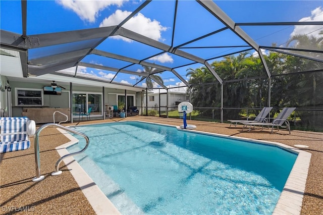 pool featuring a patio area