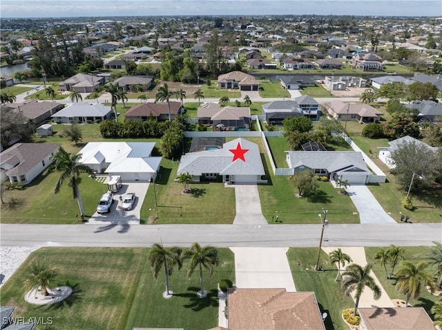 bird's eye view with a residential view