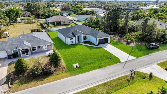 aerial view with a residential view