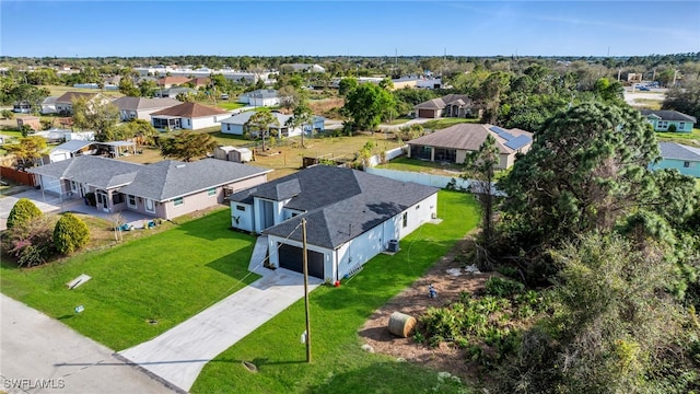 drone / aerial view with a residential view