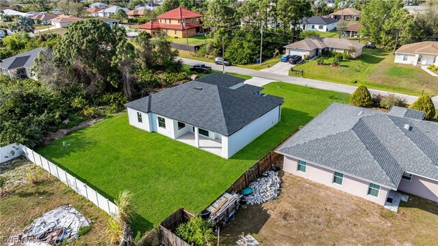 aerial view with a residential view