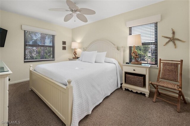 845 E Gulf Dr Unit 232, Sanibel, FL 33957 - bedroom featuring carpet floors, ceiling fan, and baseboards