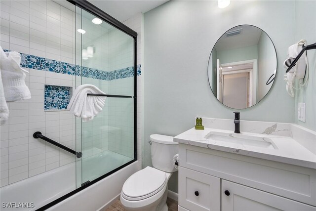 845 E Gulf Dr Unit 232, Sanibel, FL 33957 - full bath featuring toilet, bath / shower combo with glass door, and vanity