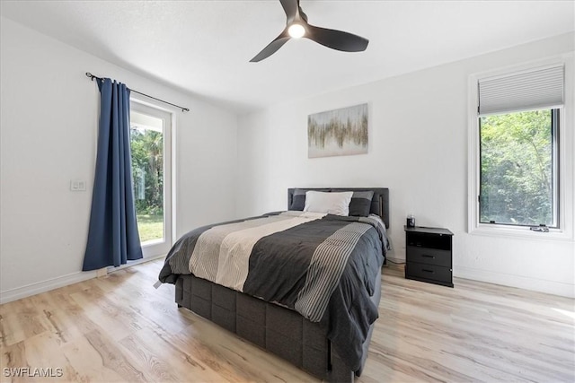 1240 Desoto Blvd S, Naples, FL 34117 - bedroom featuring light wood-style floors and ceiling fan