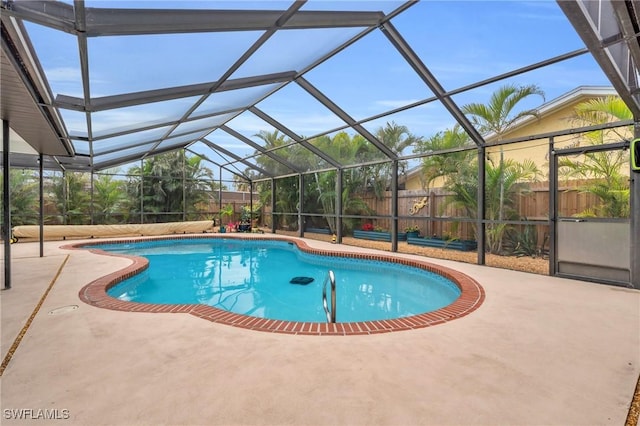8080 Lagoon Rd, Fort Myers Beach, FL 33931 - view of pool featuring a patio area, fence, and a lanai