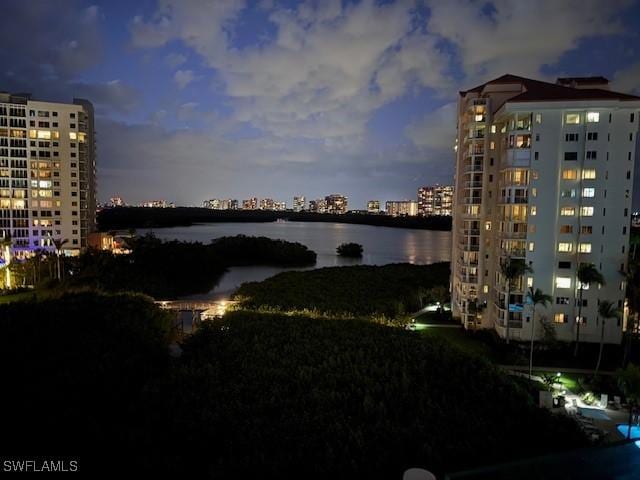 water view with a view of city