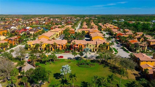 aerial view with a residential view