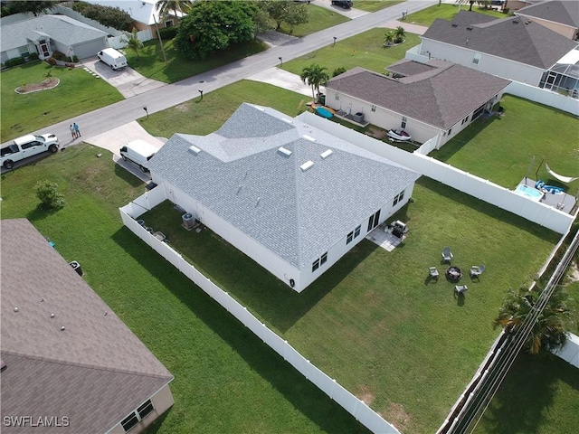 aerial view with a residential view