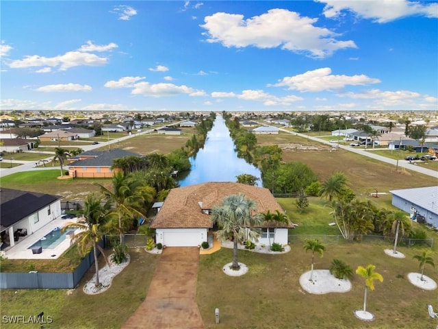 bird's eye view with a residential view