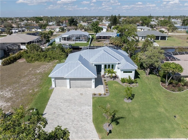 aerial view with a residential view