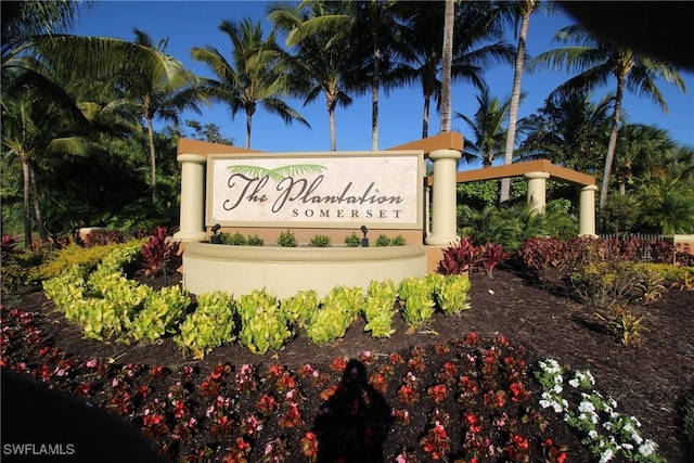 view of community sign