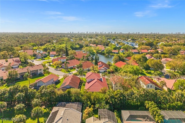 drone / aerial view with a residential view