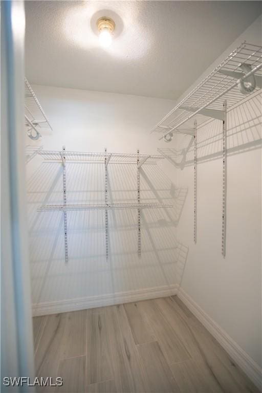 spacious closet with wood finished floors