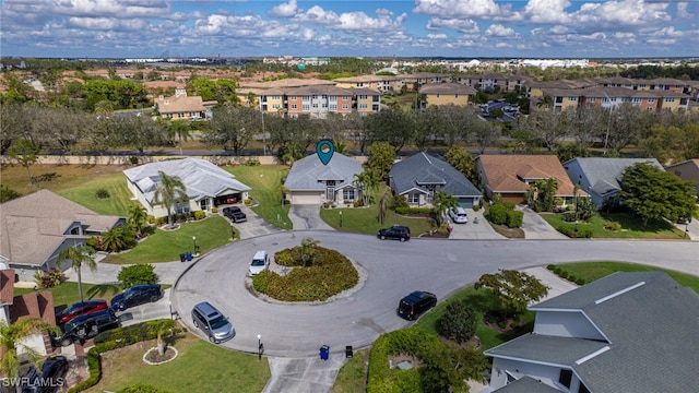 aerial view with a residential view