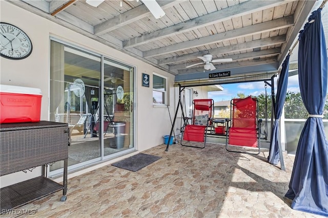 view of patio / terrace with ceiling fan