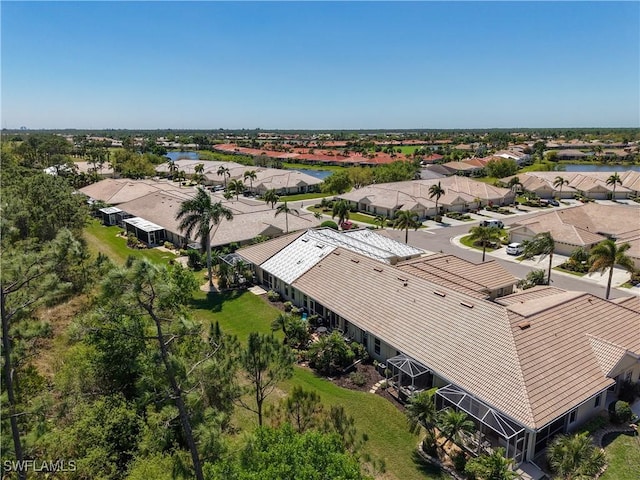 bird's eye view with a residential view