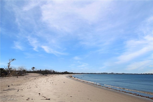 property view of water with a beach view