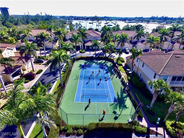 aerial view with a residential view