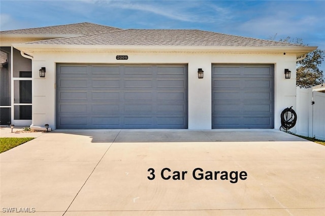 garage with driveway