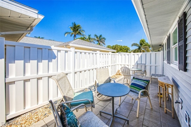 view of patio featuring a fenced backyard