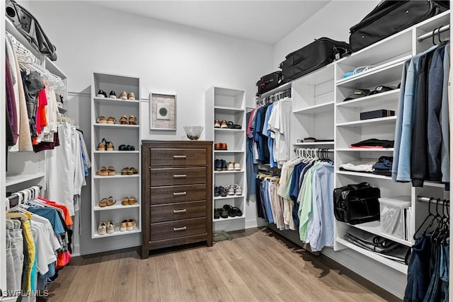 spacious closet with wood finished floors