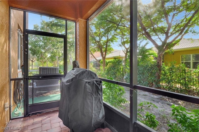 view of unfurnished sunroom