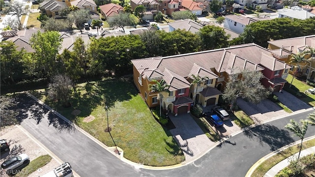 bird's eye view with a residential view