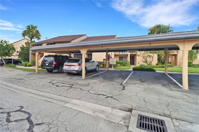 view of covered parking lot