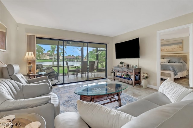 living room with baseboards