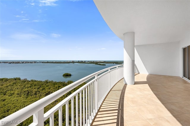 balcony with a water view