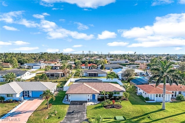 aerial view with a residential view