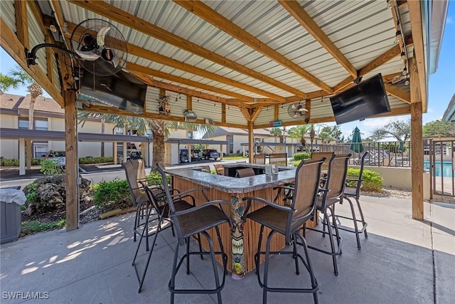 view of patio / terrace with outdoor dry bar