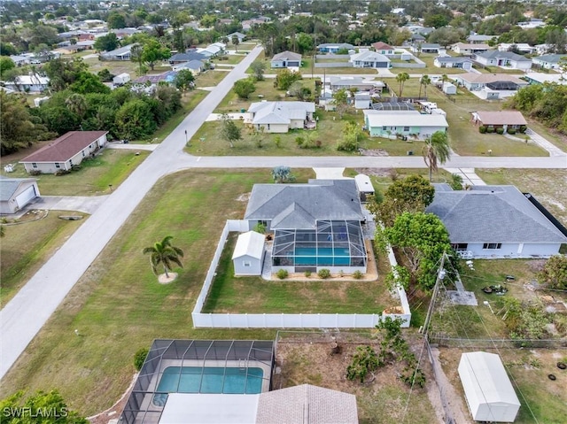 aerial view with a residential view