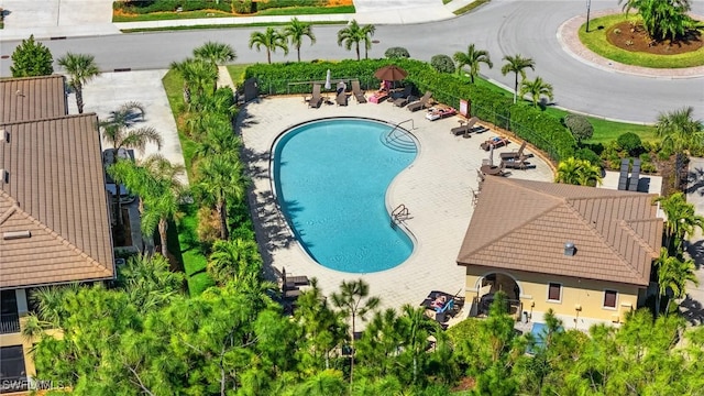 pool featuring a patio area