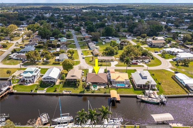 aerial view featuring a residential view