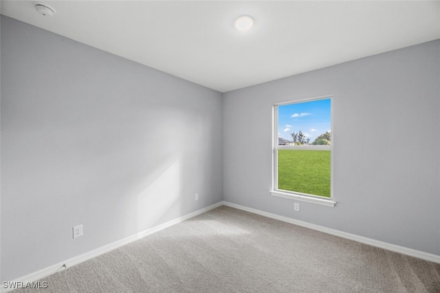 spare room with carpet floors and baseboards