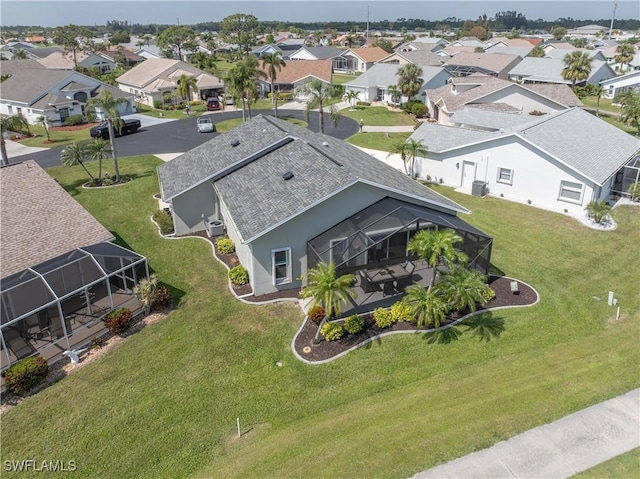 aerial view with a residential view