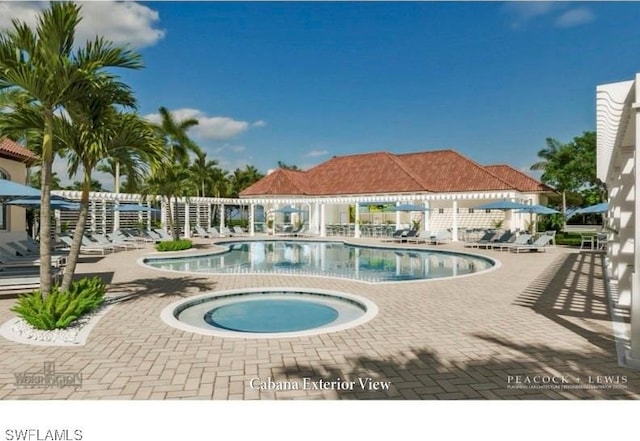 28068 Cavendish Ct Unit 2308, Bonita Springs, FL 34135 - community pool with a community hot tub and a patio