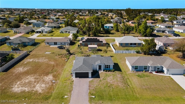 drone / aerial view with a residential view