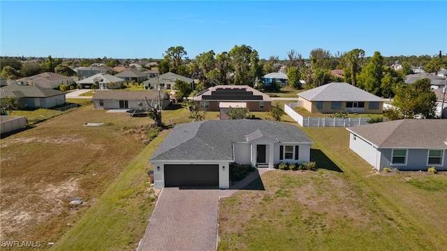 aerial view featuring a residential view