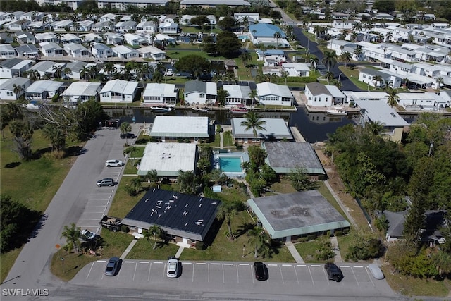 drone / aerial view with a residential view