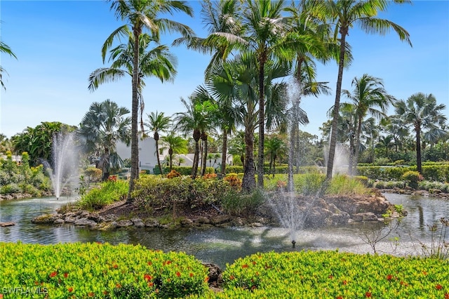 view of home's community with a water view