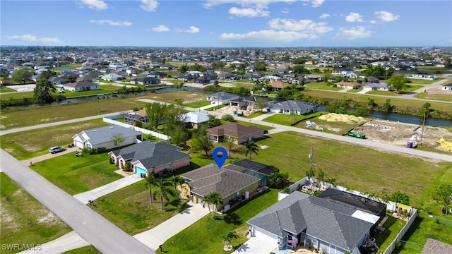 bird's eye view with a residential view