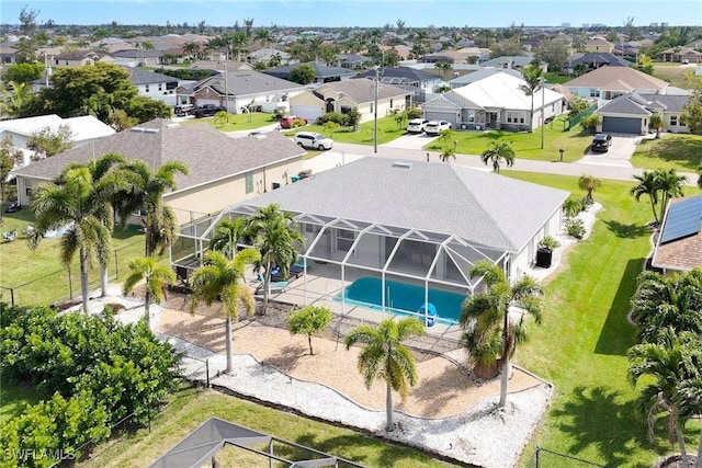 aerial view featuring a residential view